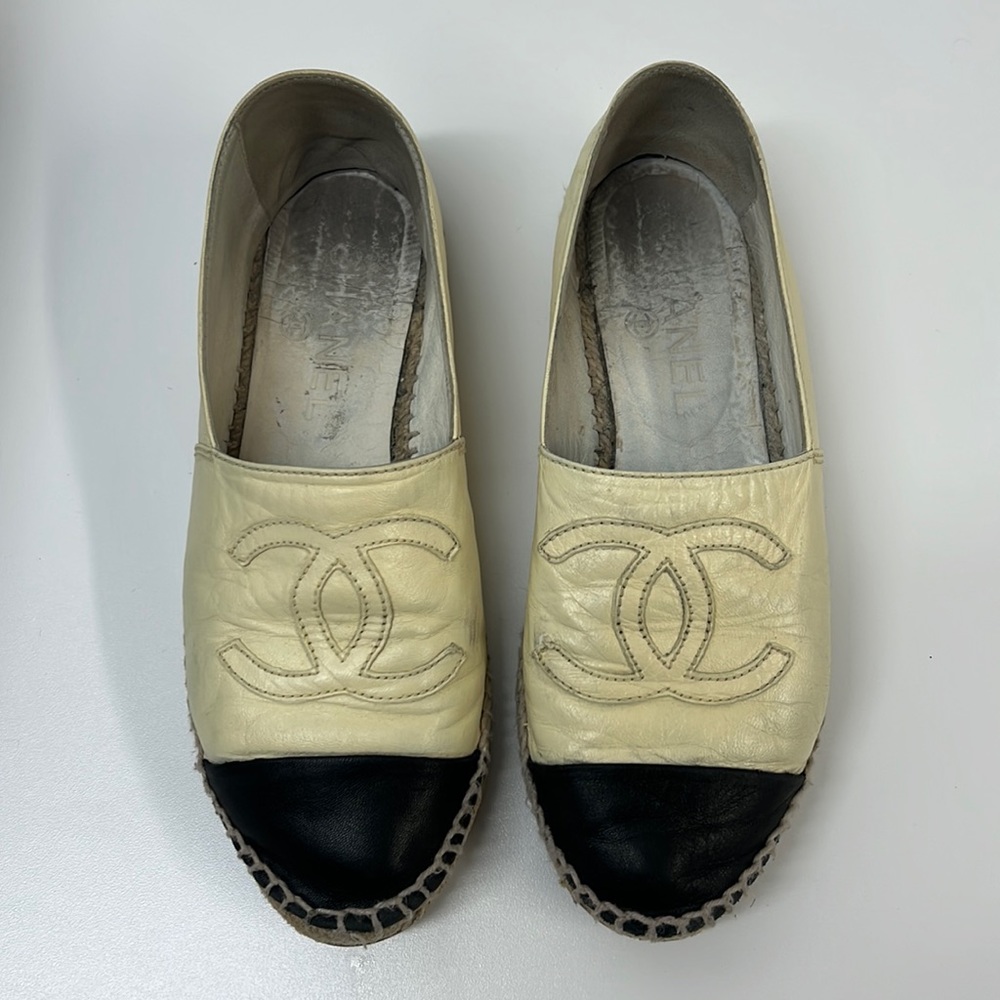 Chanel Leather Espadrilles - Professionally re-heeled. 37